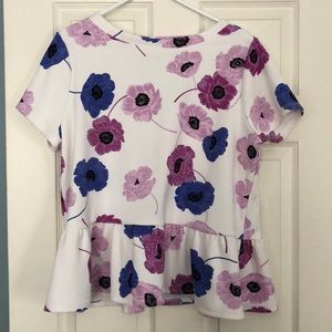 Elle floral peplum top XL NWOT
